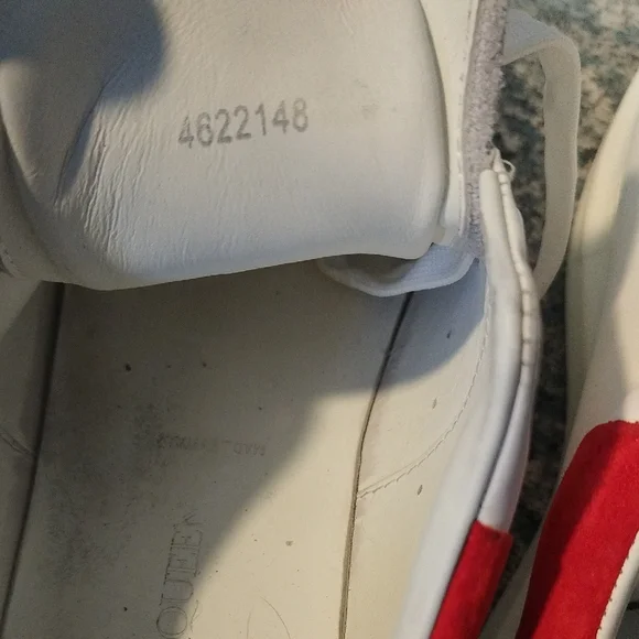 Mens Alexander McQueen White and Red Sneakers - Picture 4 of 7